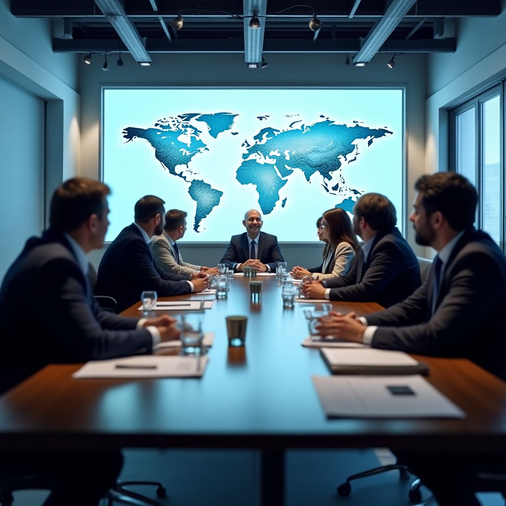 Sala de reuniones profesional con equipo de energía